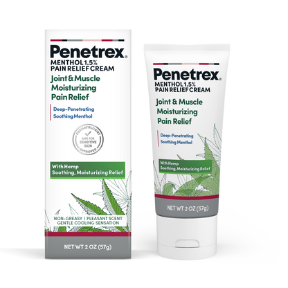 Penetrex Joint & Muscle Moisturizing Pain Relief Cream with Hemp & Menthol, 2 Oz. (Pack of 3)