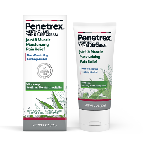 Penetrex Joint & Muscle Moisturizing Pain Relief Cream with Hemp & Menthol, 2 Oz. (Pack of 3)