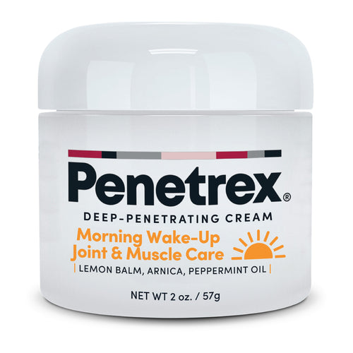 Penetrex Morning Wake-Up Joint & Muscle Care with Lemon Balm and peppermint, 2 oz jar, front view
