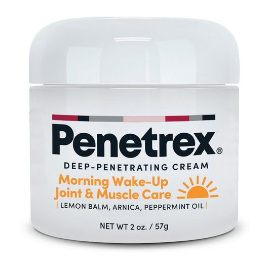 Penetrex Morning Wake-Up Joint & Muscle Care with Lemon Balm and peppermint, 2 oz jar, front view