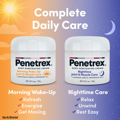 Pair Penetrex Morning Wake-Up with Penetrex Nighttime cream for a full day-to-night ritual