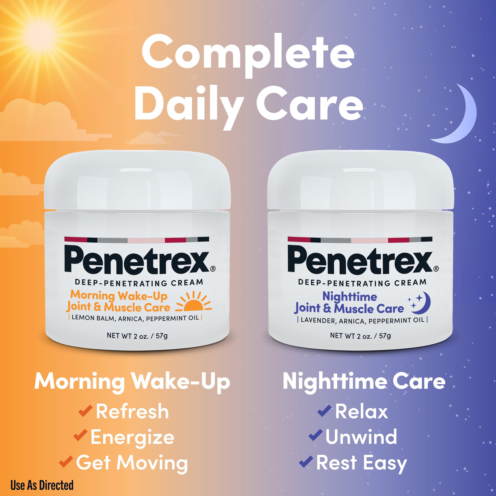 Pair Penetrex Nighttime with Penetrex Morning Wake-Up cream for a full day-to-night ritual