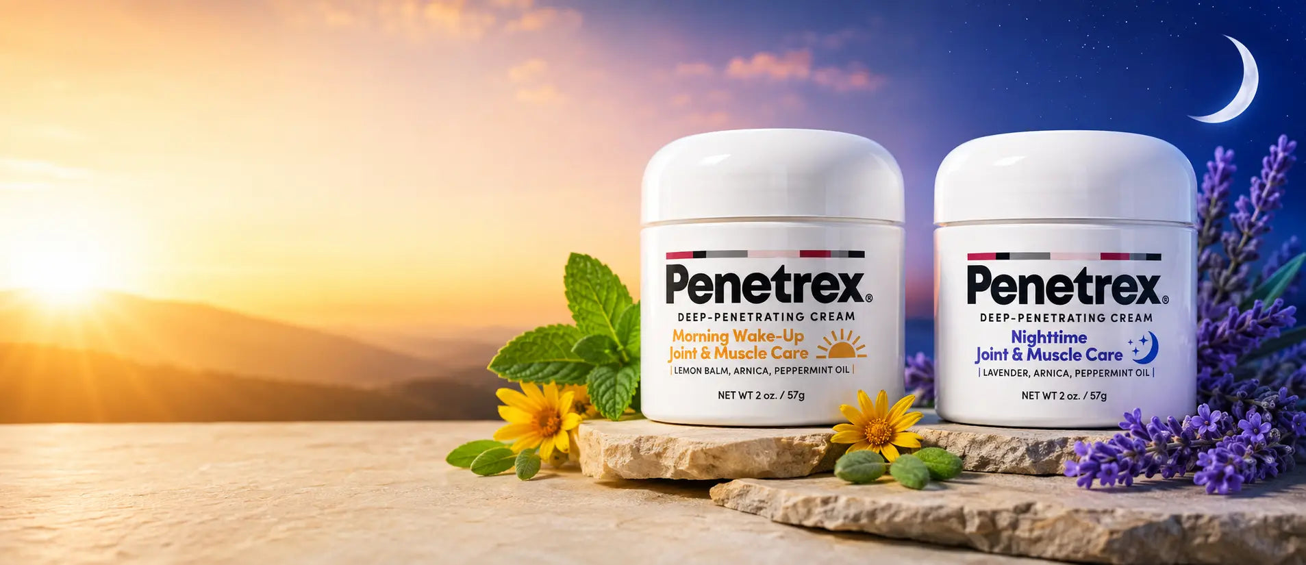 Penetrex Morning Wake-Up and Nighttime Joint & Muscle Care creams