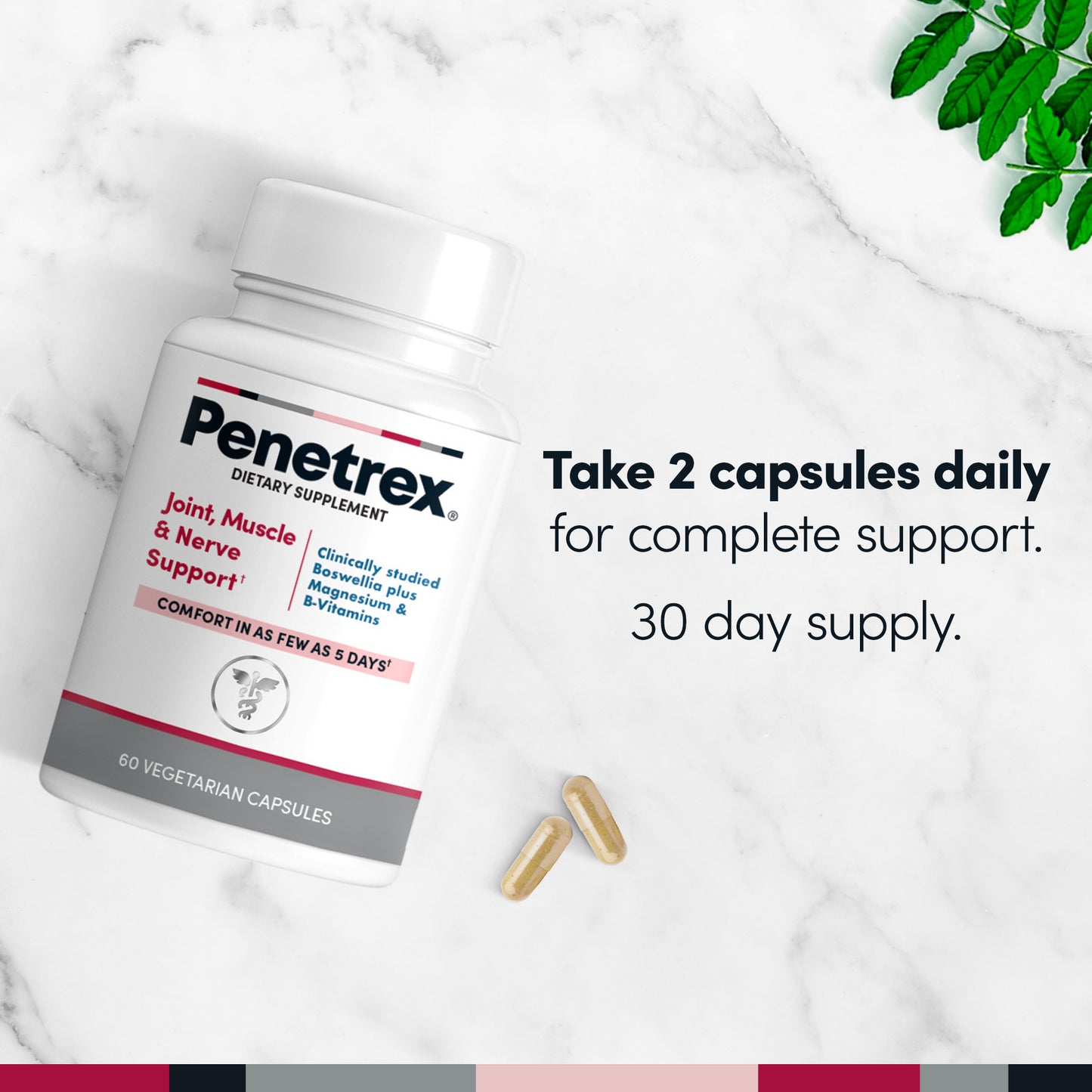 NEW Penetrex Joint, Muscle & Nerve Support Supplement, 30 Day Supply (60 count)